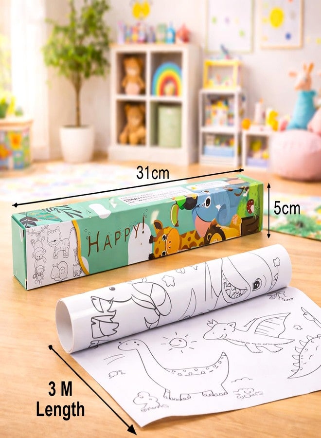 ويش كي ورق تلوين ورسم للأطفال من ويشكي، عبوة من 4 لفات بطول 3 أمتار، ورق تلوين كبير للأطفال الصغار، ورق رسم وتخطيط إبداعي للأطفال من عمر 3 سنوات فما فوق - Image 2